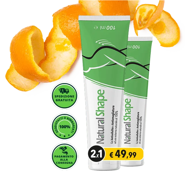 Donna che applica Natural Shape gel corpo per migliorare l'aspetto della pelle